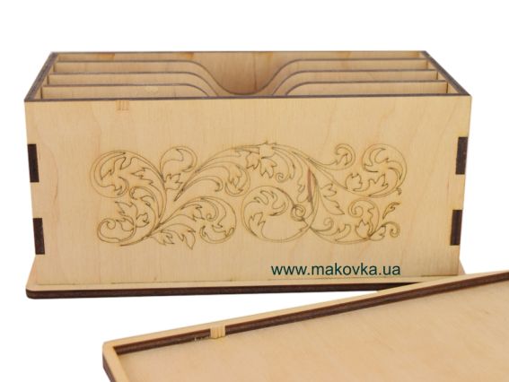 Заготовка Купюрниця велика з 4-ма відділеннями №131, фанера 18х9х8,5см