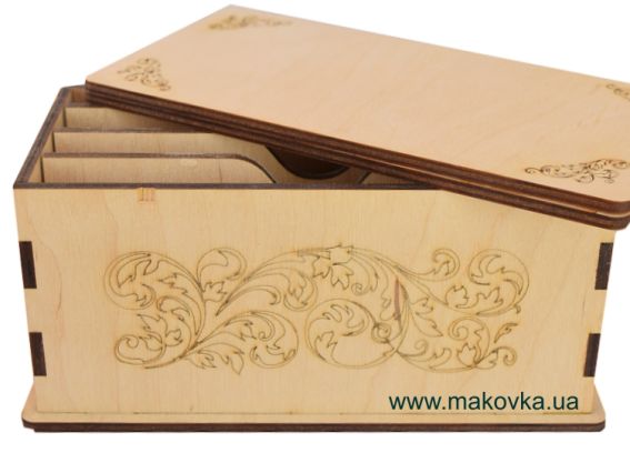 Купюрниця велика на 4 відділення №131, фанера, 18х9х8,5см Купюрниця велика на 4 відділення №131, фанера, 18х9х8,5см