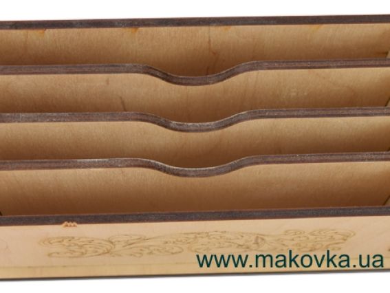 Заготовка Купюрниця велика з 4-ма відділеннями №131, фанера 18х9х8,5см