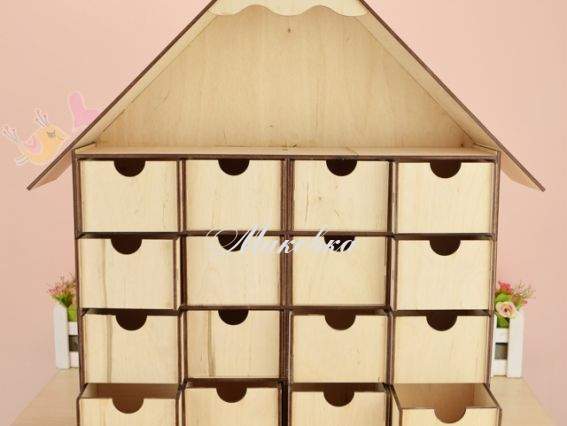 Заготовка Органайзер Будиночок №1120, 16 скриньок, фанера 50х11х52 см Заготовка Органайзер Будиночок №1120, 16 скриньок, фанера 50х11х52 см