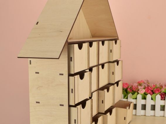 Органайзер Будиночок №1120, 16 скриньок, фанера 50х11х52 см, заготовка 