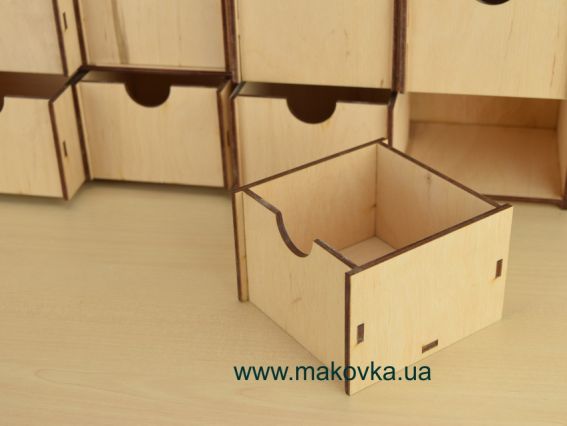 Органайзер Будиночок №1120, 16 скриньок, фанера 50х11х52 см, заготовка 