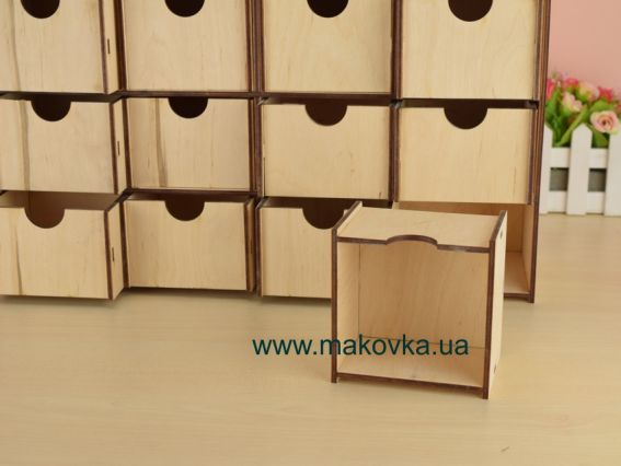 Органайзер Будиночок №1120, 16 скриньок, фанера 50х11х52 см, заготовка 