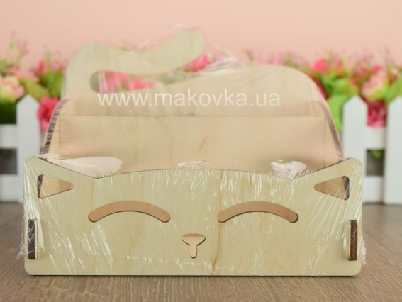 Заготовка Органайзер підставка під ручки Кіт, з фанери 14х17х13см, Алісена
