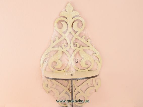 Полиця різьблена №147, фанера, 20х10х34, 5 см Полиця різьблена №147, фанера, 20х10х34, 5 см