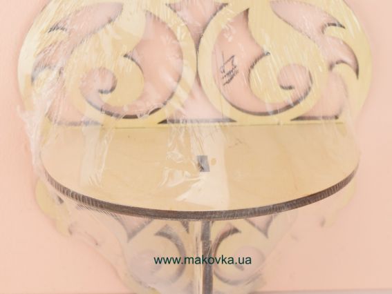 Заготовка для декорування Полиця різьблена №147, фанера, розмір 20х10х34, 5см