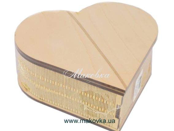 Шкатулка Сердечко №121, фанера, 15х5,5х14 см Шкатулка Сердечко №121, фанера, 15х5,5х14 см