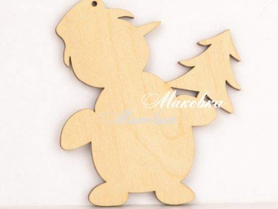 Заготовка фигурка плоская №414 Снеговик с елочкой, 10 см, фанера, 1 шт Заготовка фигурка плоская №414 Снеговик с елочкой, 10 см, фанера, 1 шт