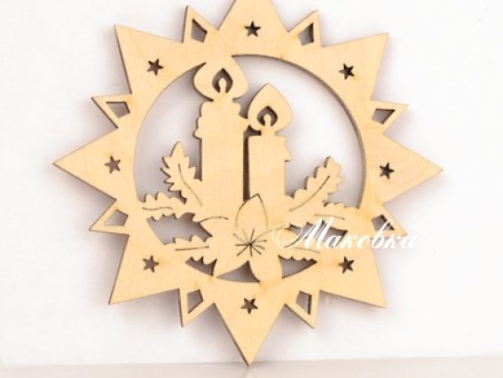 Заготовка фигурка плоская №427 Рождественские свечи, 10 см, фанера, 1 шт Заготовка фигурка плоская №427 Рождественские свечи, 10 см, фанера, 1 шт