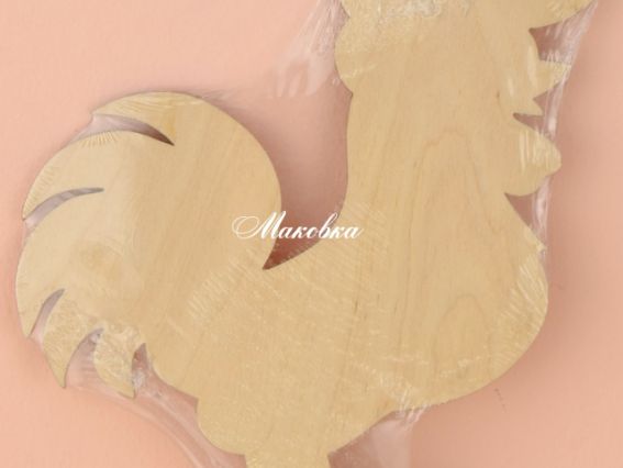 Заготовка фигурка плоская Петух (большой) №653, фанера 14,5х18 см, 1 шт Заготовка фигурка плоская Петух (большой) №653, фанера 14,5х18 см, 1 шт