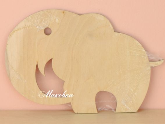 Заготовка фигурка плоская Слон большой №664, фанера, 22х15 см, 1 шт Заготовка фигурка плоская Слон большой №664, фанера, 22х15 см, 1 шт