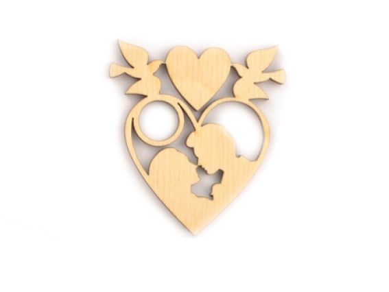Заготовка фигурка плоская Сердечко Влюбленные, 4,5 см, фанера, 1 шт Заготовка фигурка плоская Сердечко Влюбленные, 4,5 см, фанера, 1 шт