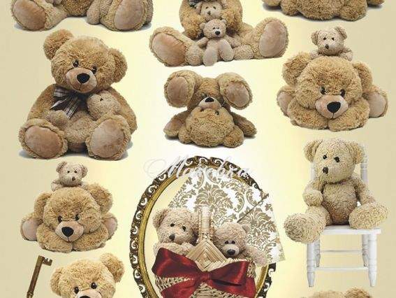 Декупажная карта Мишки с розами, 21х29 см, ЭкоАрт V001