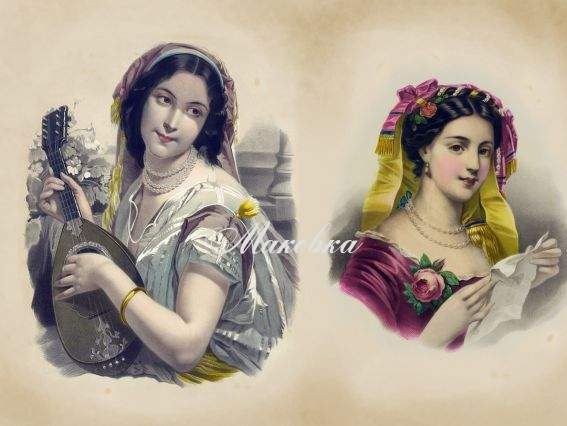 Декупажная карта Литограф. Портрет-1, 21х29 см, ЭкоАрт V006