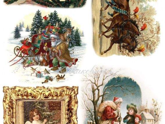 Декупажная карта Зима-1, 21х29 см, ЭкоАрт V008