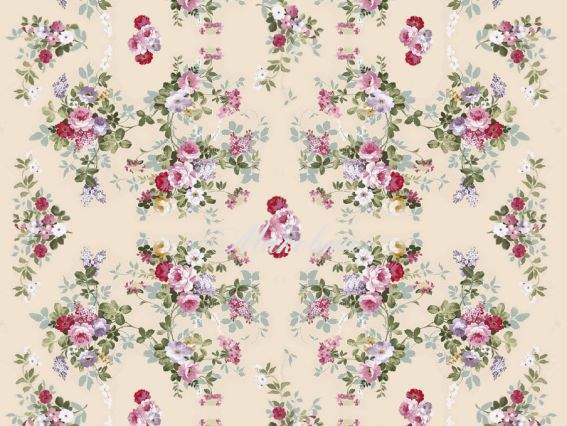 Декупажная карта Обои с большими розами, 21х29 см, ЭкоАрт V031