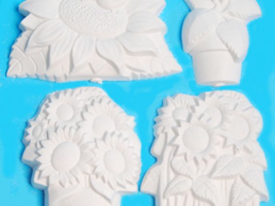 Комплект гипсовых фигурок Подсолнухи, 4шт, Albero Комплект гипсовых фигурок Подсолнухи, 4шт, Albero