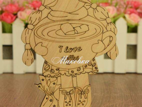 3-057 Кукла София, заготовка на подставке  для росписи, фанера, 15х9,5 см, Идейка 3-057 Кукла София, заготовка на подставке  для росписи, фанера, 15х9,5 см, Идейка