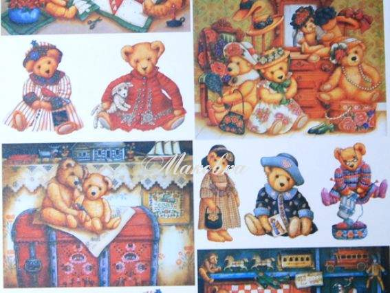 Декупажная карта Мишки-игрушки №1, 40х30см, Art