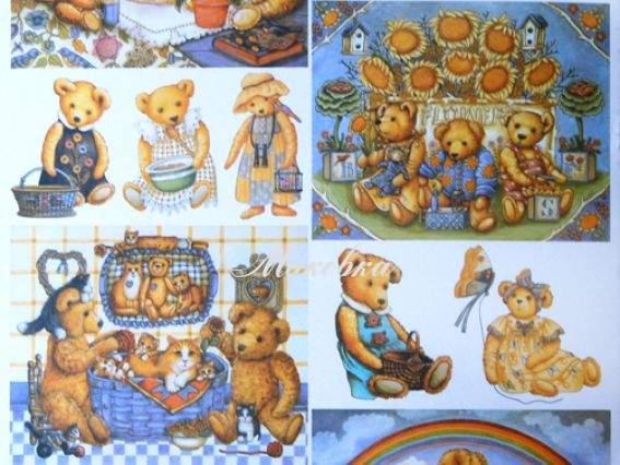Декупажная карта Мишки-игрушки №2, 40х30см, Art