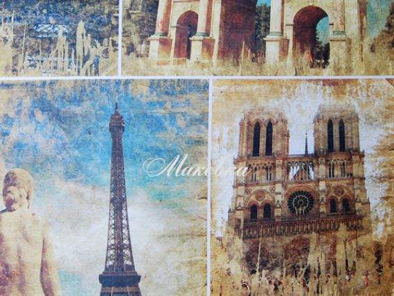 Декупажная карта Париж-2, 40х30см, Art Декупажная карта Париж-2, 40х30см, Art