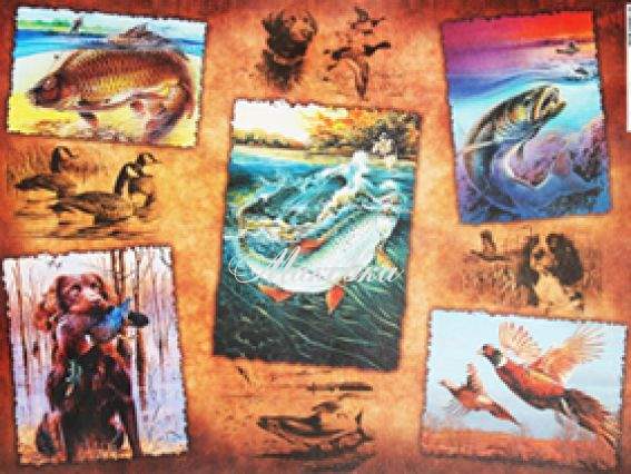 Декупажная карта Рыбалка и охота, 40х30см, Art