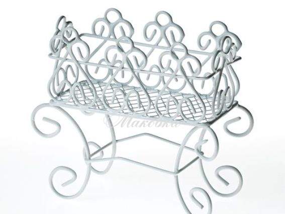 Металлическая мини полочка для цветов 8х3,5х8см, SCB27025 Scrap Berrys, белый Металлическая мини полочка для цветов 8х3,5х8см, SCB27025 Scrap Berrys, белый