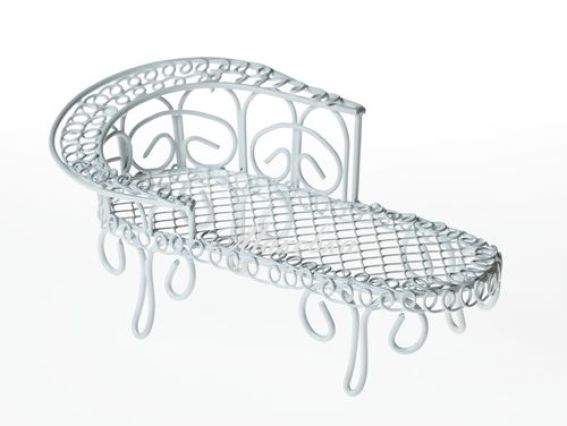 Металлическая Мини кровать, 12,6х6,5х4 см, SCB27026, Scrap Berrys, белая