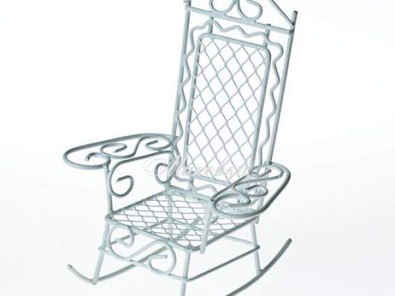 Металлическое мини Кресло-качалка 8,5х7,5х10 см, SCB27031 Scrap Berrys, белый