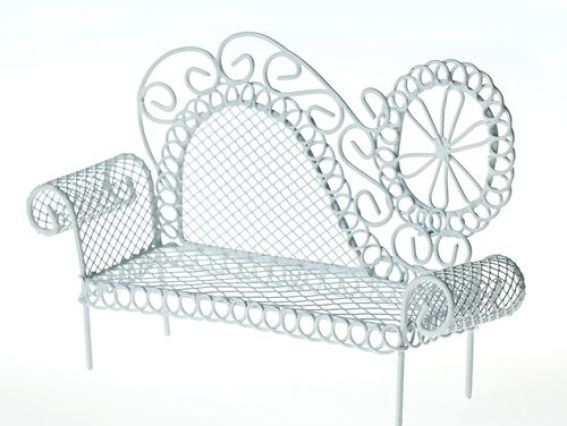 Металлическая Мини кровать с ажурной спинкой 13,5х4х10 см, SCB27036, Scrap Berrys, белая