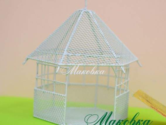 Металлическая мини Беседка с треугольной крышей, SCB27039 Scrap Berrys, белая Металлическая мини Беседка с треугольной крышей, SCB27039 Scrap Berrys, белая