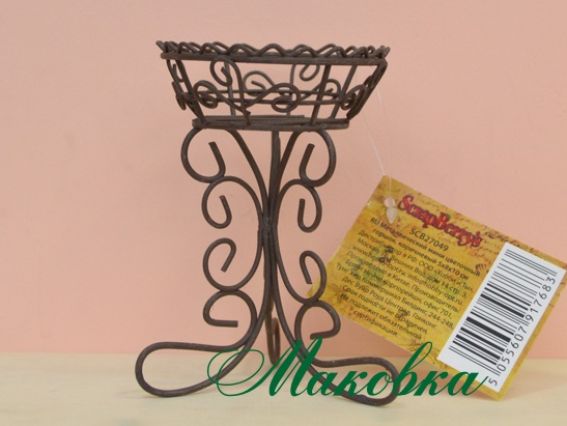 Металлический мини Цветочный горшочек (подставка), SCB27049 Scrap Berrys, коричневый