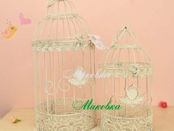 Набор клеток для декора 2 шт, металлические, состаренные, округлые, LS13A1053 ORC (Польша)