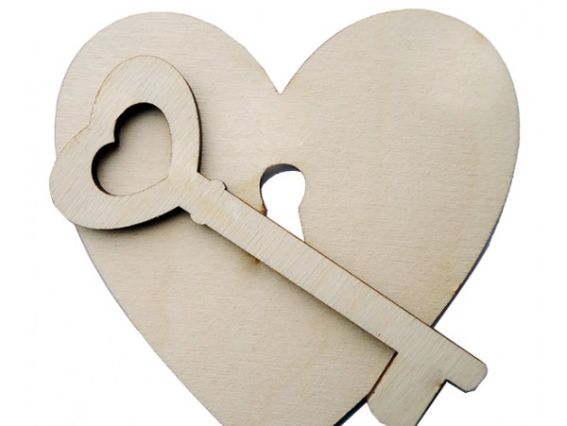 Заготовка для декора Сердце с ключиком, 100 мм, Кабу (ВЗСК 100) Заготовка для декора Сердце с ключиком, 100 мм, Кабу (ВЗСК 100)
