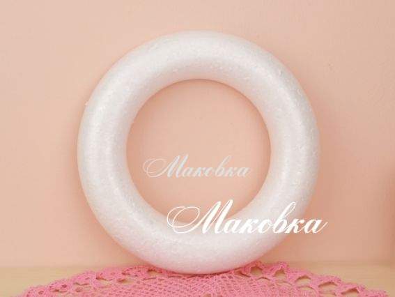 Заготівля для вінка кругла з пінопласту, д = 20 см, 1 шт. Заготівля для вінка кругла з пінопласту, д = 20 см, 1 шт.