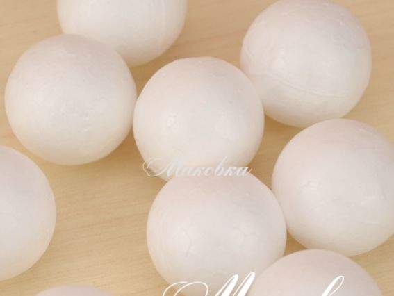 Набор шаров из пенопласта 2,5 см, 4 шт/уп Набор шаров из пенопласта 2,5 см, 4 шт/уп