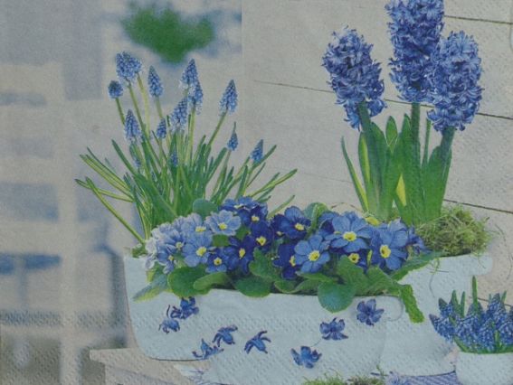 Декупажная салфетка №107 цветы в голубых тонах, 1 шт Декупажная салфетка №107 цветы в голубых тонах, 1 шт