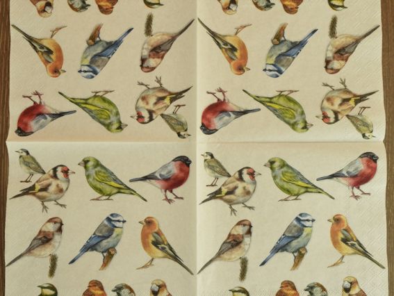 Декупажная салфетка №109 птички маленькие, 1 шт Декупажная салфетка №109 птички маленькие, 1 шт