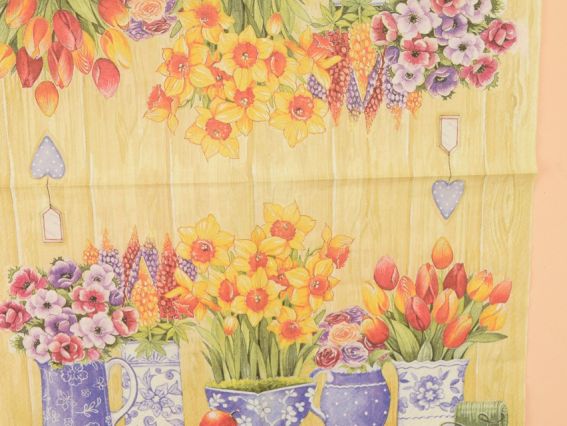 Серветка для декупажу №118 Панно квіти 2, 17,5г/м2, 3-х сл., 389220