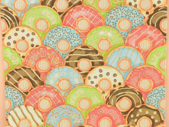 Декупажная салфетка №120 Яркие пончики 17,5г/м2, 1 шт Декупажная салфетка №120 Яркие пончики 17,5г/м2, 1 шт