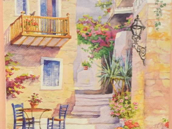 Декупажная салфетка №121 Итальянский дворик 17,5г/м2, 1 шт Декупажная салфетка №121 Итальянский дворик 17,5г/м2, 1 шт