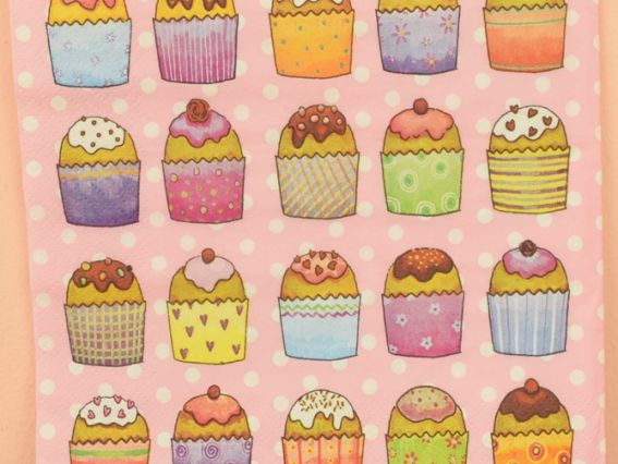 Декупажная салфетка №123 Кексы 17,5г/м2, 1 шт Декупажная салфетка №123 Кексы 17,5г/м2, 1 шт