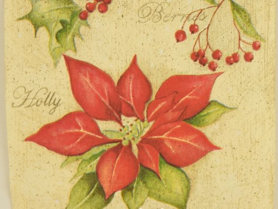 Декупажная салфетка №126 Цветок пуансетия и ягоды, 1 шт Декупажная салфетка №126 Цветок пуансетия и ягоды, 1 шт