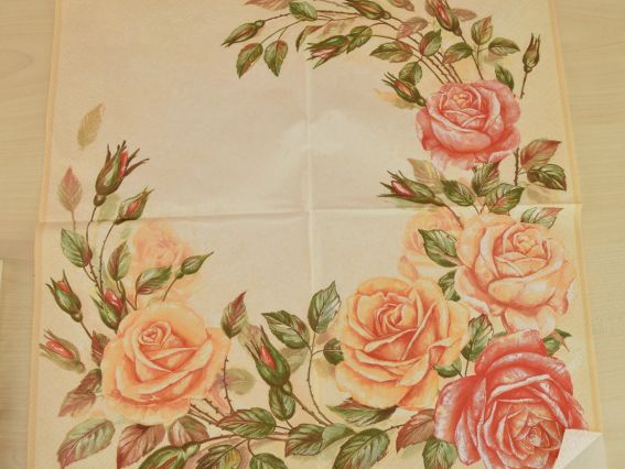 Декупажная салфетка №130 Большие розы, 1 шт Декупажная салфетка №130 Большие розы, 1 шт