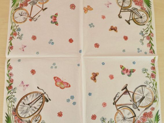 Cалфетка для декупажа №131 велосипеды, 1 шт