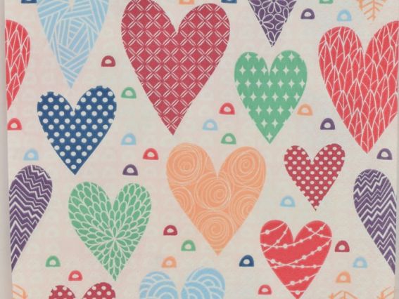 Декупажная салфетка №137 сердечки-2, 1 шт Декупажная салфетка №137 сердечки-2, 1 шт