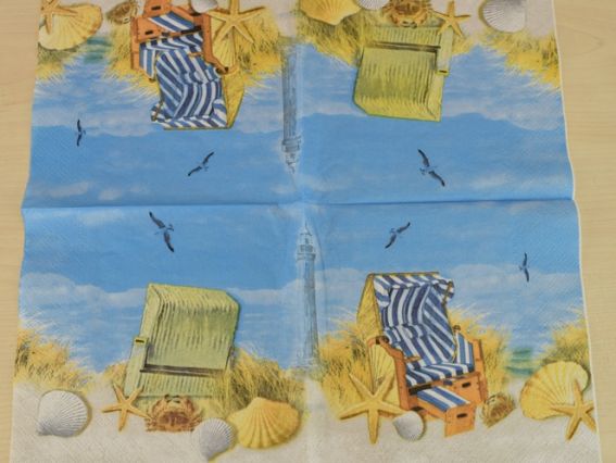 Серветка для декупажу №139 пляжне крісло на березі океану, 1 шт