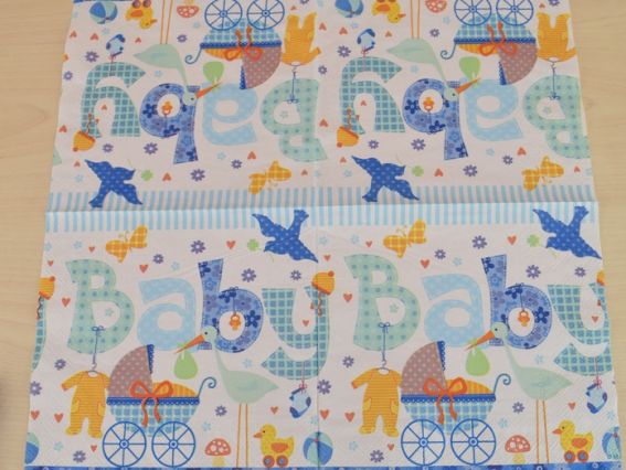 Серветка для декупажу №141 BABY блакитна, 1 шт