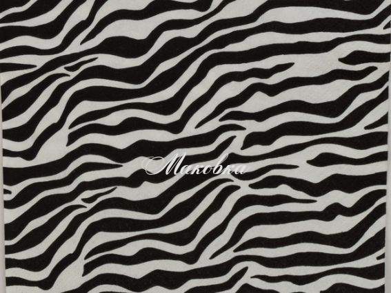 Декупажна серветка №151 фонова смужки зебри, 1 шт Декупажна серветка №151 фонова смужки зебри, 1 шт