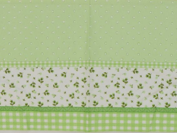 Декупажная салфетка №153 салатовая с кружочками, клеточками и цветочками, 1 шт Декупажная салфетка №153 салатовая с кружочками, клеточками и цветочками, 1 шт